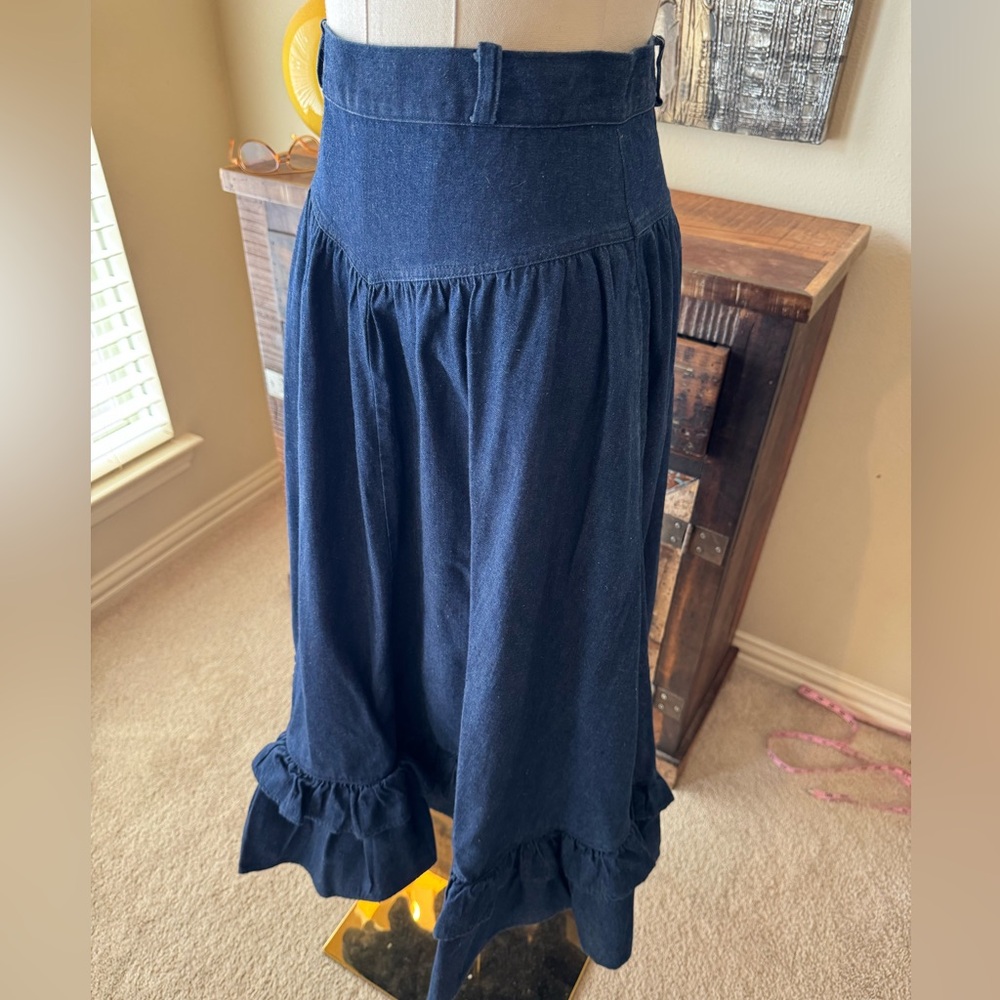 Wrangler Dark Blue Denim Maxi Skirt - Picture 3 of 8